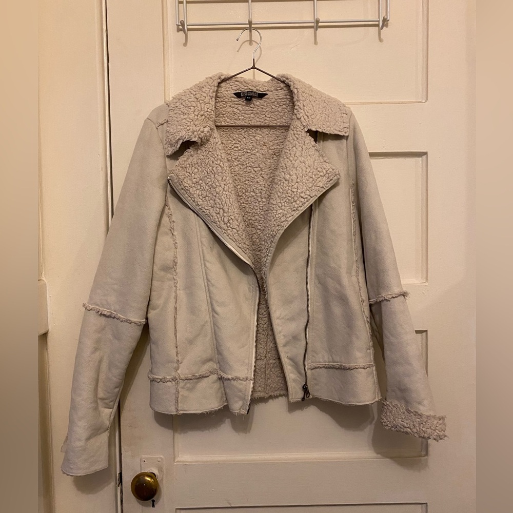 Sherpa Lined. Faux suede jacket